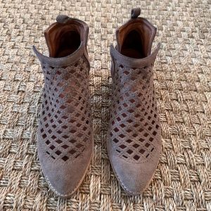 Jeffrey Cambell Perforated Suede Ankle Booties